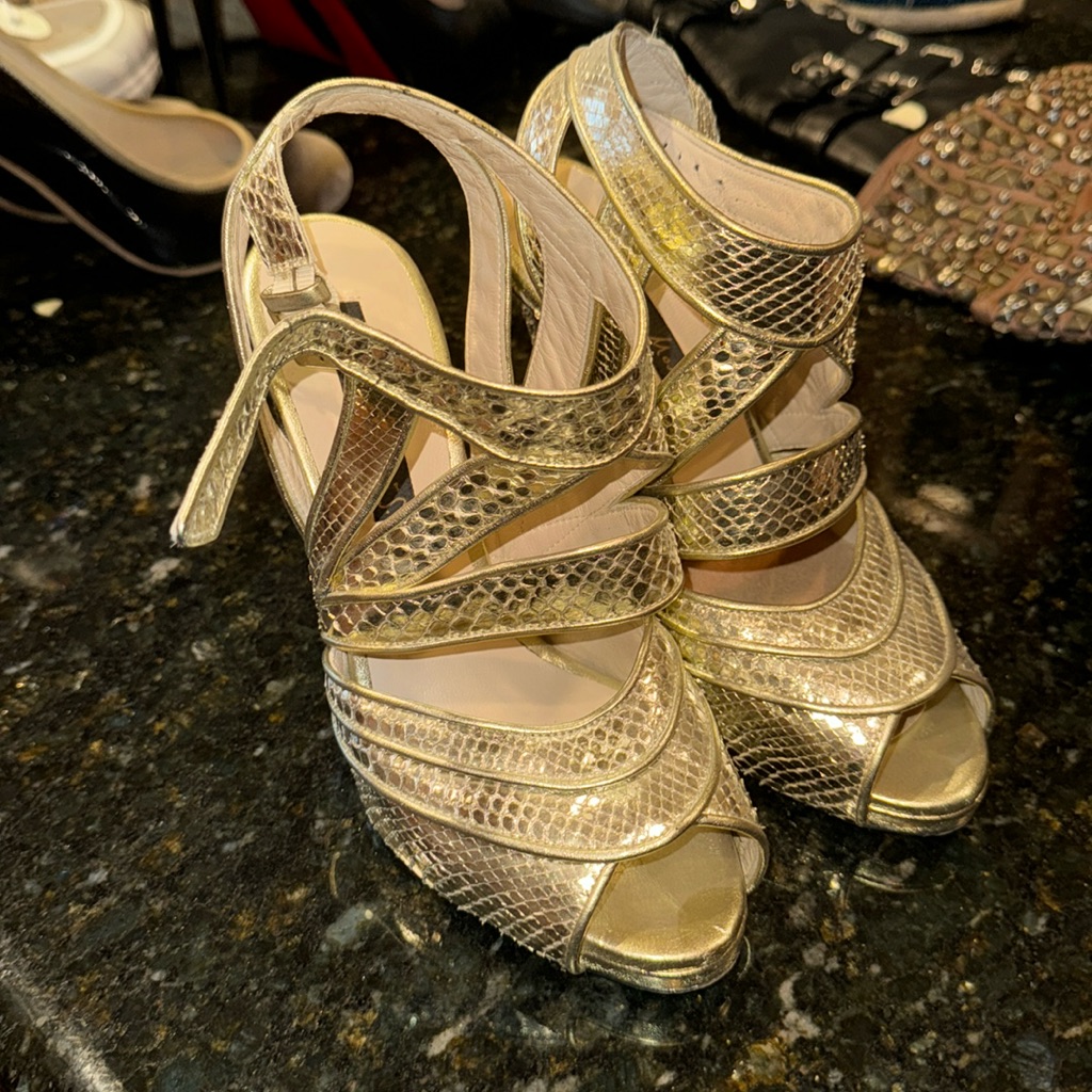Chrissie Morris Python Heels